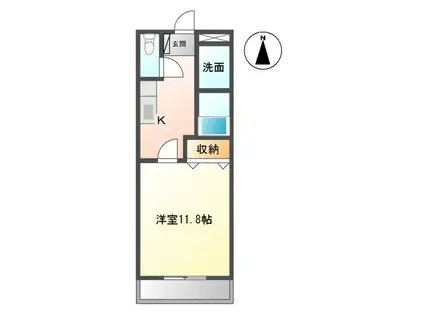 サンタプレイス高砂II(1K/3階)の間取り写真