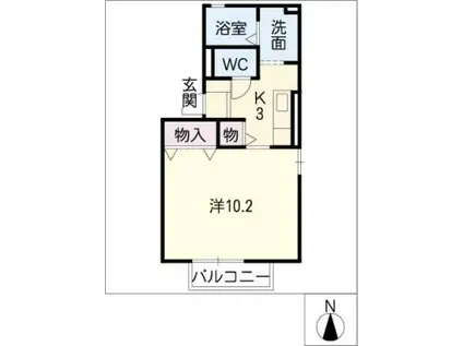 一彗館I(1K/1階)の間取り写真