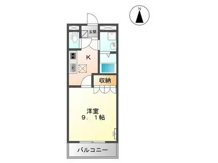 ブライトフューチャー・N(1K/1階)の間取り写真