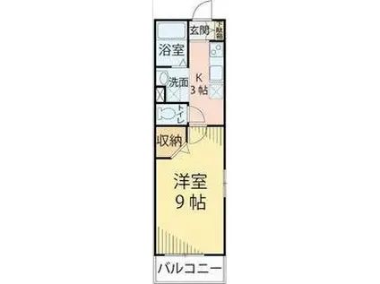 ラヴィータ原町(1K/1階)の間取り写真