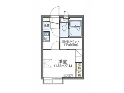 レオパレスフラワーガーデン町屋(1K/1階)の間取り写真