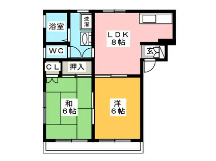 フレア サンクレール(2LDK/1階)の間取り写真