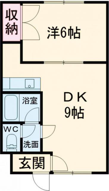 コンフレール青柳(1DK/2階)の間取り写真