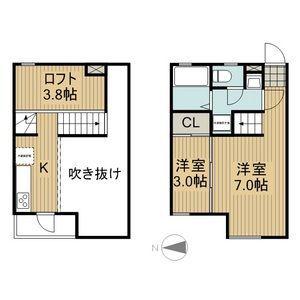 サンアリーナ北頭(1LDK/1階)の間取り写真