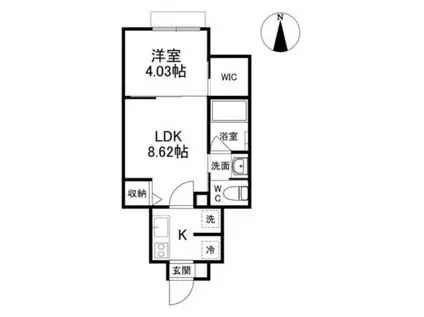 LAZO SAITO KOIWA(1LDK/1階)の間取り写真
