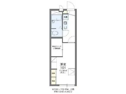 レオパレス慶弐番館(1K/1階)の間取り写真