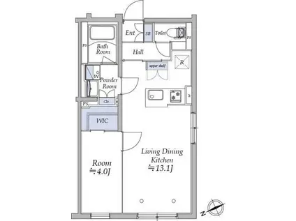 アトリオフラッツ中野新井薬師(1LDK/3階)の間取り写真
