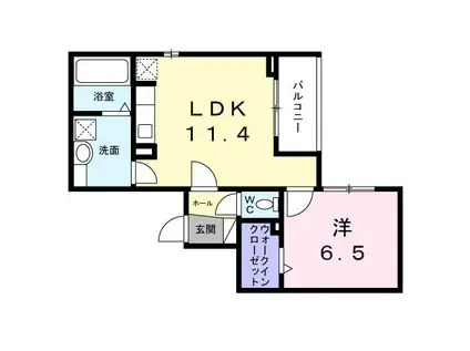 ヒカルサ明石土山(1LDK/3階)の間取り写真