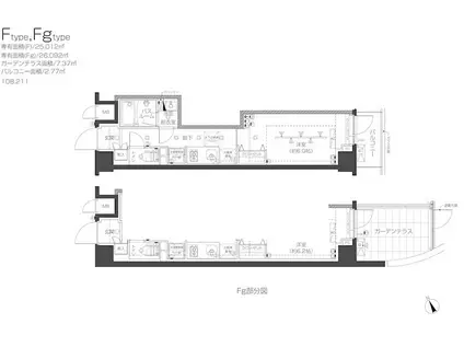ZOOM高田馬場ウエスト(1K/1階)の間取り写真
