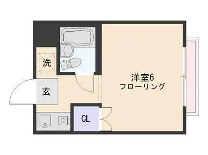 ヴィラサンライズ(1K/2階)の間取り写真