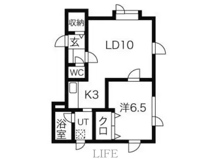 デュオ白菊(1LDK/2階)の間取り写真