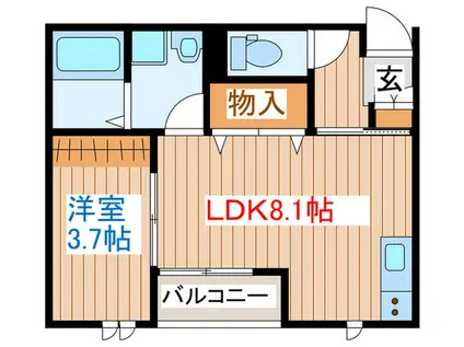 AZUL北浜(1LDK/1階)の間取り写真