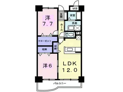 S・K AKIZUKI(2LDK/3階)の間取り写真