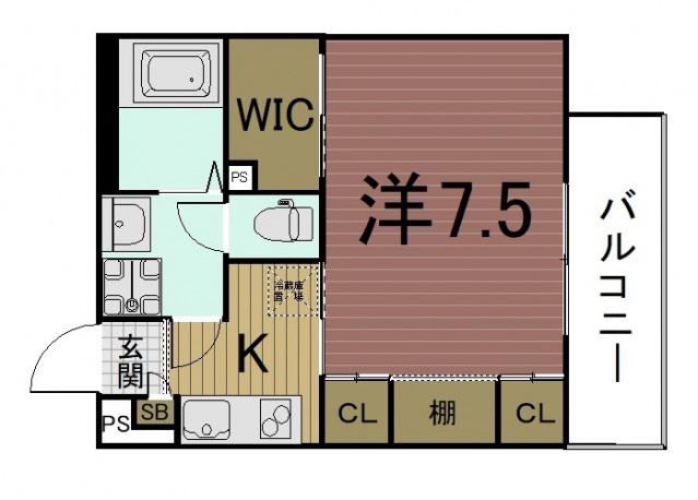ソレイユ三井寺(1K/1階)の間取り写真