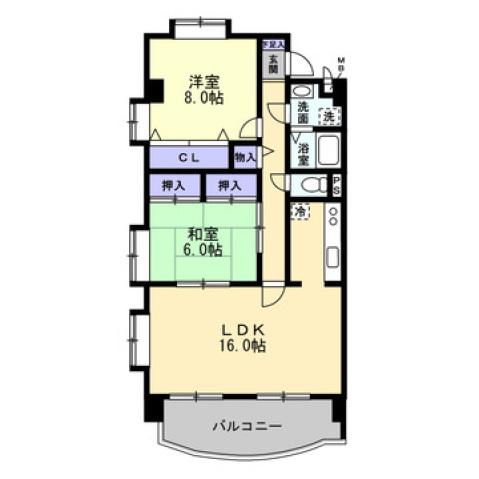 プラセル藤川(2LDK/2階)の間取り写真