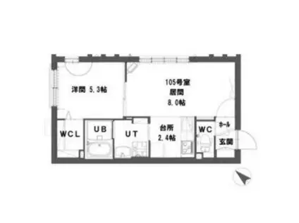 グランメール美園63(1LDK/1階)の間取り写真