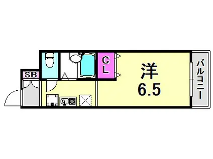 ハイツ北口(1K/3階)の間取り写真