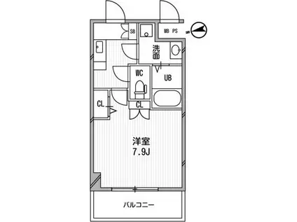 アーデン江坂III(1K/5階)の間取り写真