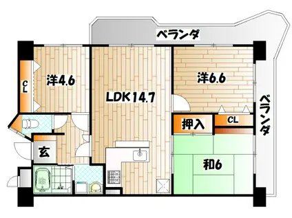 ソリーナ守恒(3LDK/5階)の間取り写真