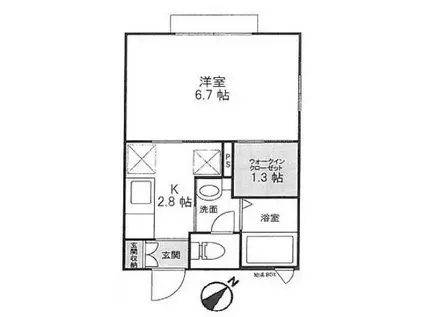 セントラル舞岡(1K/2階)の間取り写真