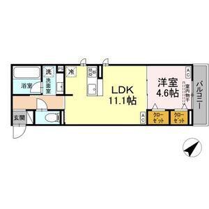 レユスィール(1LDK/3階)の間取り写真