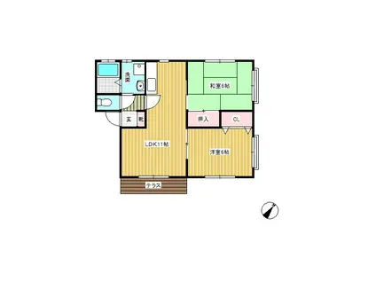 さくらハイツ(2LDK/2階)の間取り写真
