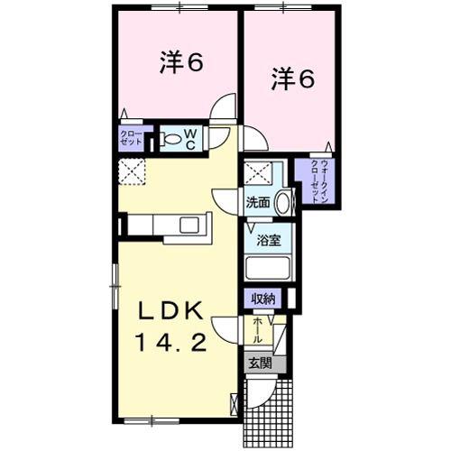 BON GRACE II(2LDK/1階)の間取り写真