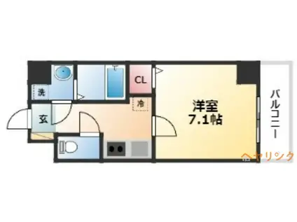 Z・R名駅(1K/3階)の間取り写真