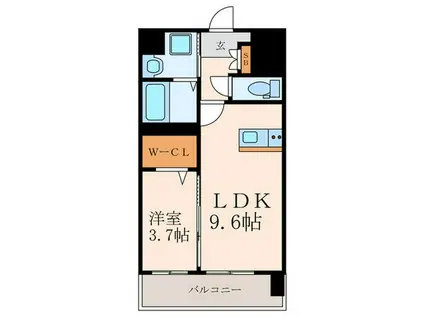 MID TERRACE(1LDK/8階)の間取り写真