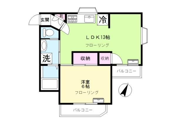 東急多摩川線 鵜の木駅 徒歩7分 3階建 築40年(1LDK/1階)の間取り写真