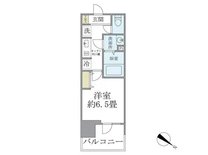 フェルモ横浜桜木町(1K/3階)の間取り写真