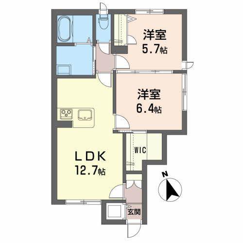 メゾンマストあら町(2LDK/1階)の間取り写真