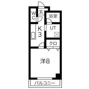 NEW CENTURY前後(1K/3階)の間取り写真