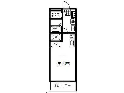 オーブII(ワンルーム/4階)の間取り写真