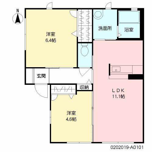 ディアスめぐみ(2LDK/1階)の間取り写真