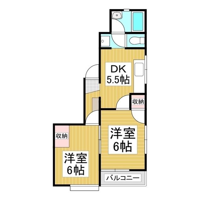 メゾンエソール(2DK/3階)の間取り写真
