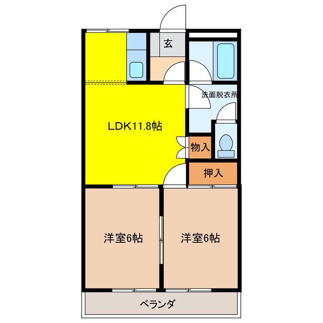 パストラーレ(2LDK/3階)の間取り写真
