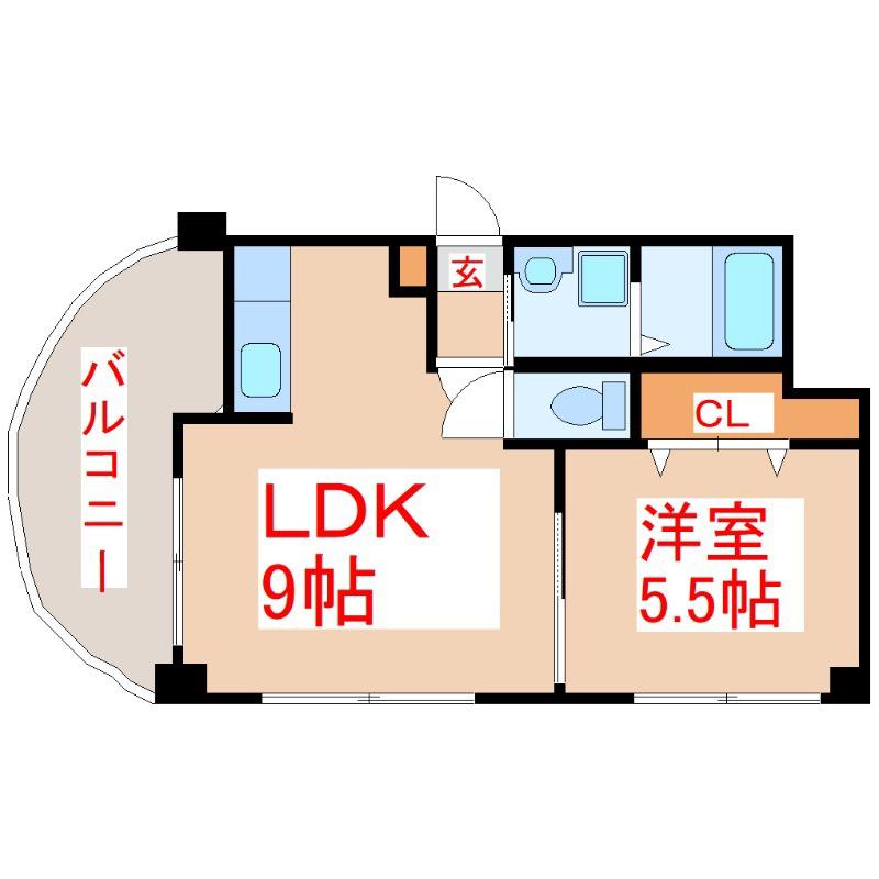 プリセント武之橋(1LDK/6階)の間取り写真