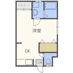シャトーシラキ(1DK/1階)の間取り写真