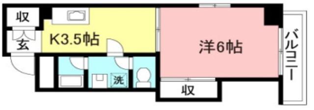 南国分寺ハイツ(1K/4階)の間取り写真