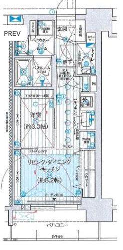 プレサンスレイズ桜山ウエスト(1LDK/9階)の間取り写真