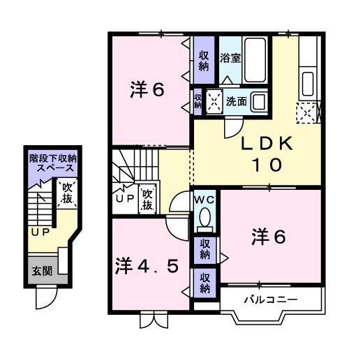ＪＲ両毛線 駒形駅 徒歩78分 2階建 築29年(3LDK/2階)の間取り写真