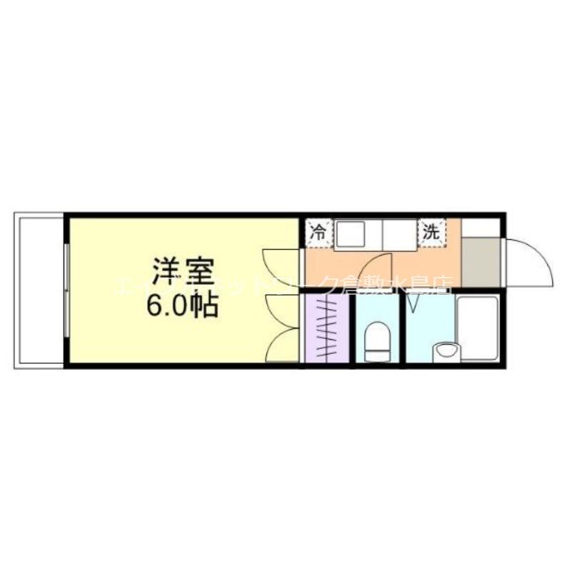 エトワール21船穂マンションB(1K/2階)の間取り写真