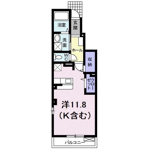 セトル洞峰(ワンルーム/1階)の間取り写真