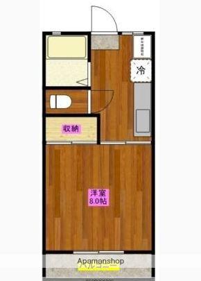 ヒルトップハウス(1K/2階)の間取り写真
