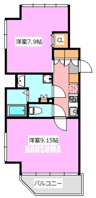 クレアール巣鴨(2K/11階)の間取り写真