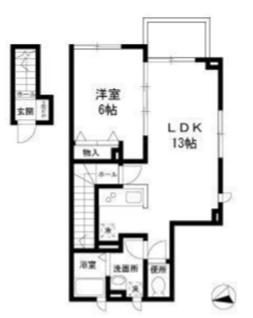 コリーヌ梶ヶ谷(1LDK/2階)の間取り写真