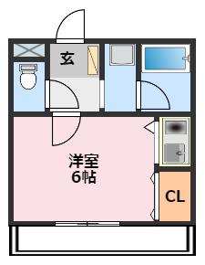 イーストヒルズ柏(ワンルーム/1階)の間取り写真