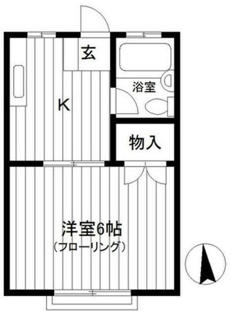 エステート昶II(1K/2階)の間取り写真