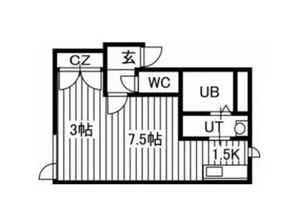  SAKURA-N31 (1DK/2階)の間取り写真
